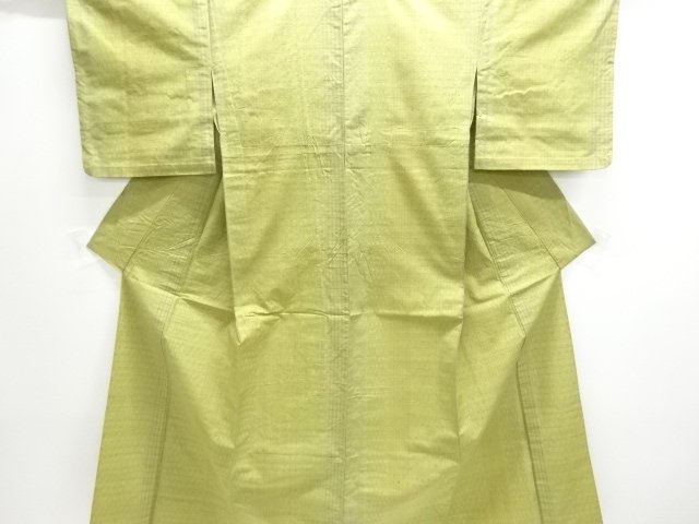 JAPANESE KIMONO / ANTIQUE HITOE KIMONO / SILK / TSUMUGI / WOVEN KASURI PATTERN